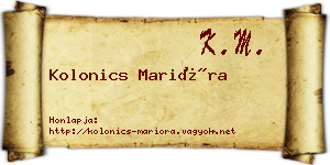Kolonics Marióra névjegykártya